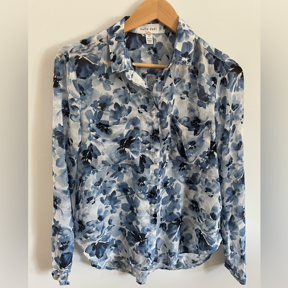 Bella Dahl Floral Blue Women's Top - Picture 1 of 3